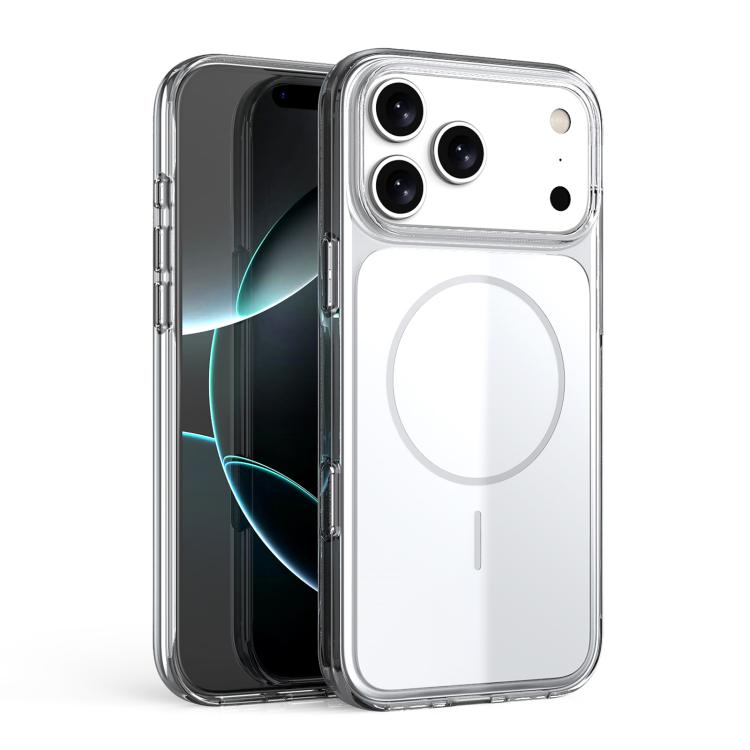 For iPhone 17 Pro Max Translucent PC Magnetic Shockproof Phone Case(White)