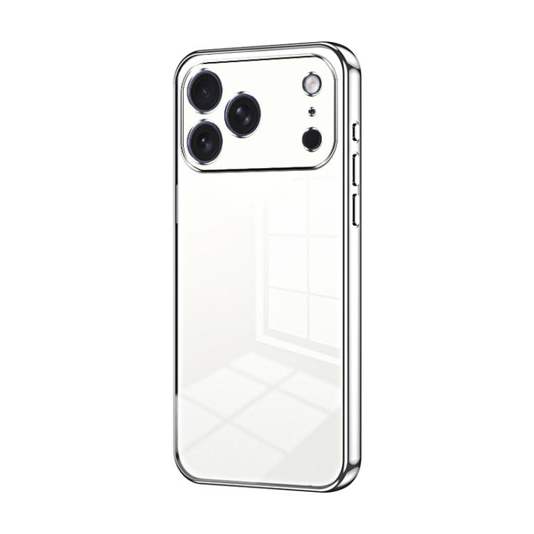 For iPhone 17 Pro Max Transparent Plating Fine Hole Phone Case(Silver)