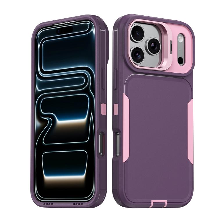 For iPhone 17 Pro Max Traveler Lens Frame Holder Phone Case(Purple)
