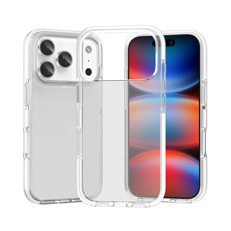 For iPhone 17 Pro Max Two-color Shockproof High Transparency TPU Phone Case(White)