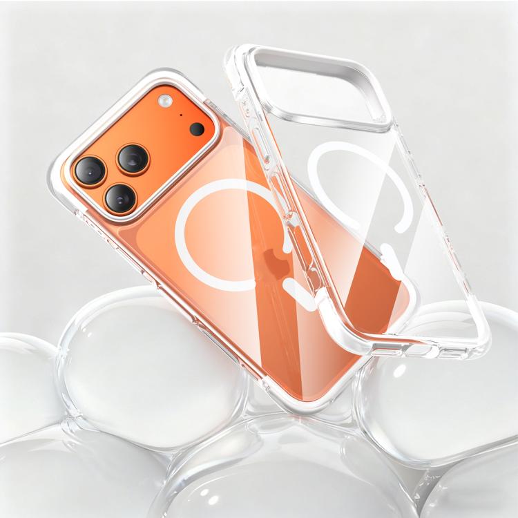 For iPhone 17 Pro Max Vacuum Airbag TPU + Acrylic Magnetic Shockproof Phone Case(White)