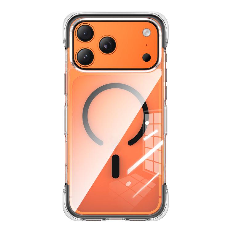 For iPhone 17 Pro Max Vacuum-Sealed Transparent Airbag Magnetic Acrylic Phone Case(Black)