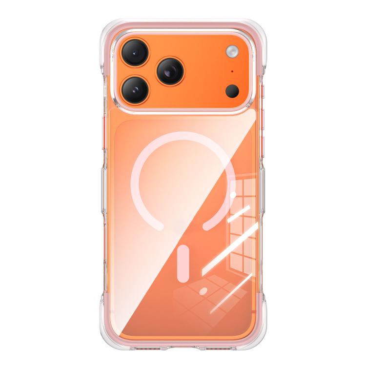 For iPhone 17 Pro Max Vacuum-Sealed Transparent Airbag Magnetic Acrylic Phone Case(Pink)