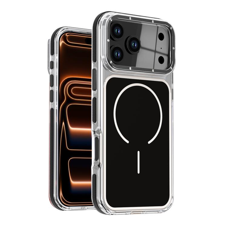For iPhone 17 Pro Max Vibrant Dual-color TPU + Acrylic Magnetic Phone Case(Black)
