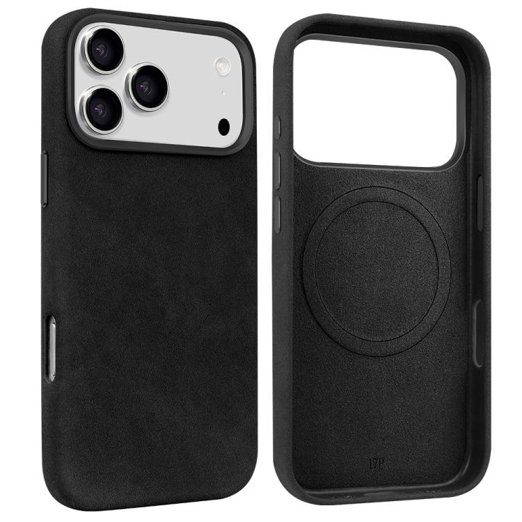 For iPhone 17 Pro Max VIETAO Suede MagSafe PU Leather Phone Case(Black)