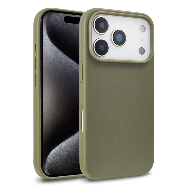 For iPhone 17 Pro Max Wheat Straw TPU Phone Case(Army Green)