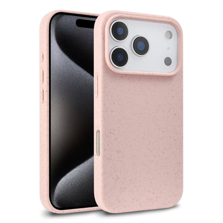 For iPhone 17 Pro Max Wheat Straw TPU Phone Case(Pink)