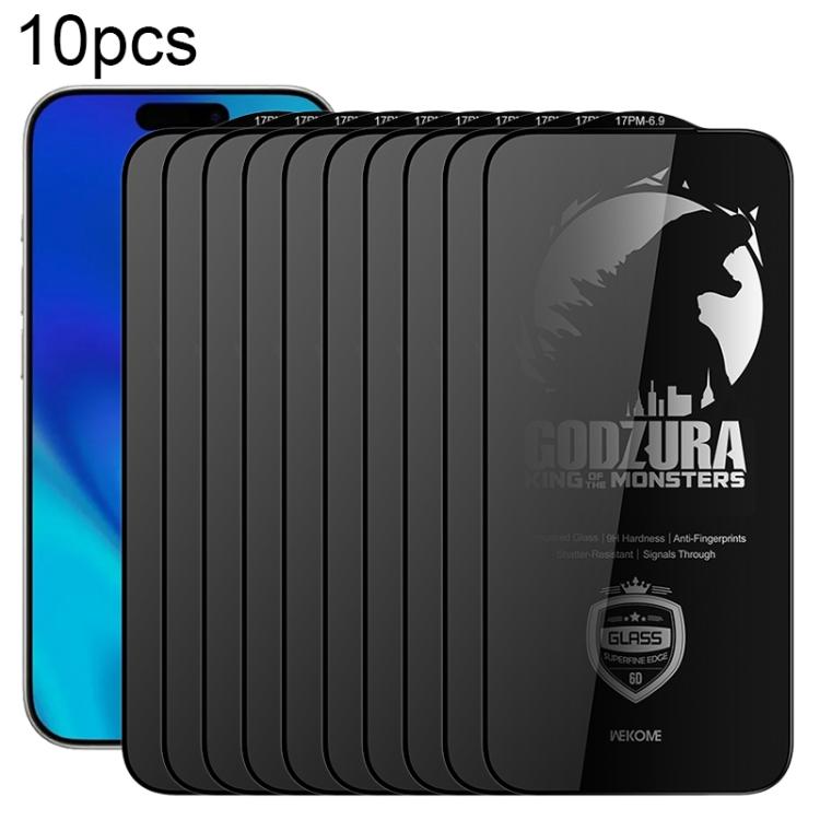 For iPhone 17 Pro Max WK WTP-125 10pcs 6D Curved Ultra-Fine Edge Privacy Full-Screen Tempered Glass Film(Transparent)
