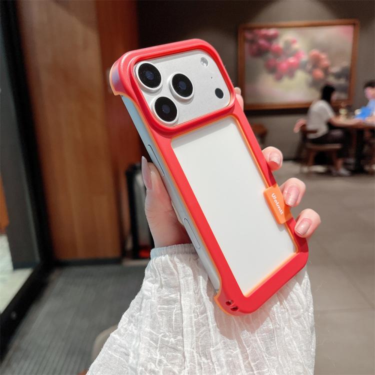 For iPhone 17 Pro Max Wolmtt Dual-color Candy Hollow Cooling Framed Phone Case(Red)