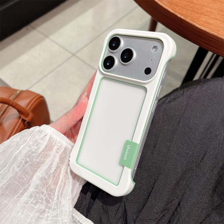 For iPhone 17 Pro Max Wolmtt Dual-color Candy Hollow Cooling Framed Phone Case(White)