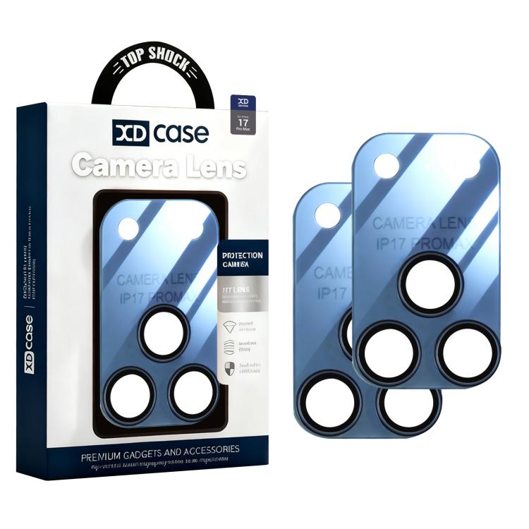 For iPhone 17 Pro Max XDcase 2pcs Integrated Translucent Frosted Acrylic Camera Lens Protector(Blue)