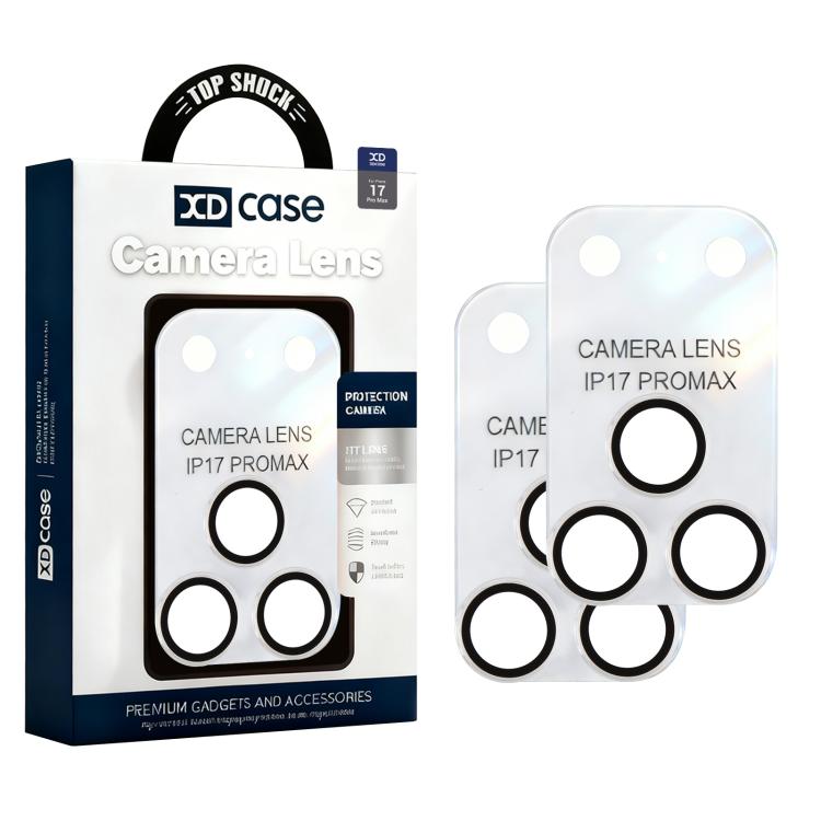 For iPhone 17 Pro Max XDcase 2pcs Integrated Translucent Frosted Acrylic Camera Lens Protector(White)