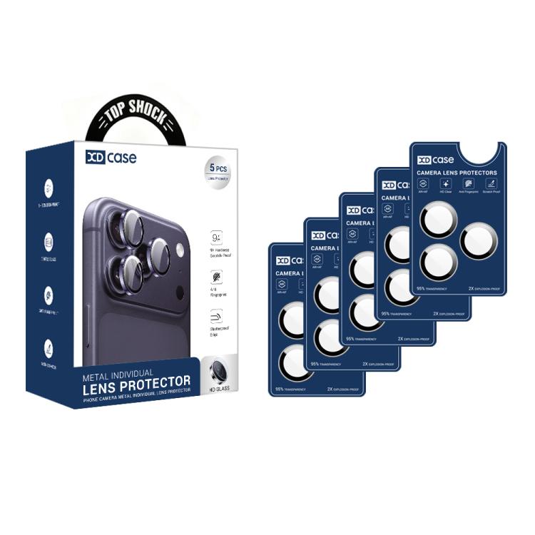 For iPhone 17 Pro Max XDcase 5pcs AF + AR Hawkeye Camera Lens Protector with Alignment Tool(Silver)