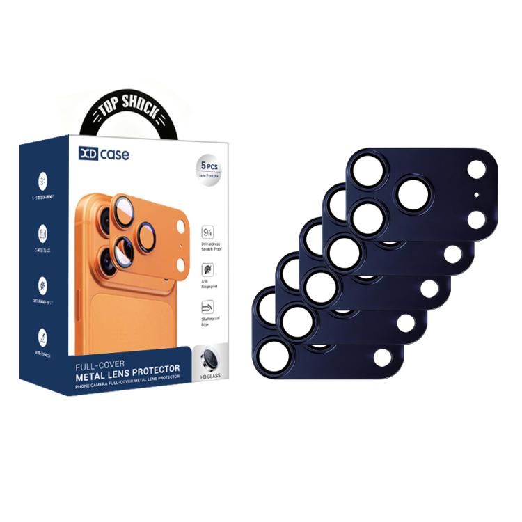 For iPhone 17 Pro Max XDcase 5pcs Armor Full-Coverage Frosted Metal Camera Lens Ring Film(Dark Blue)