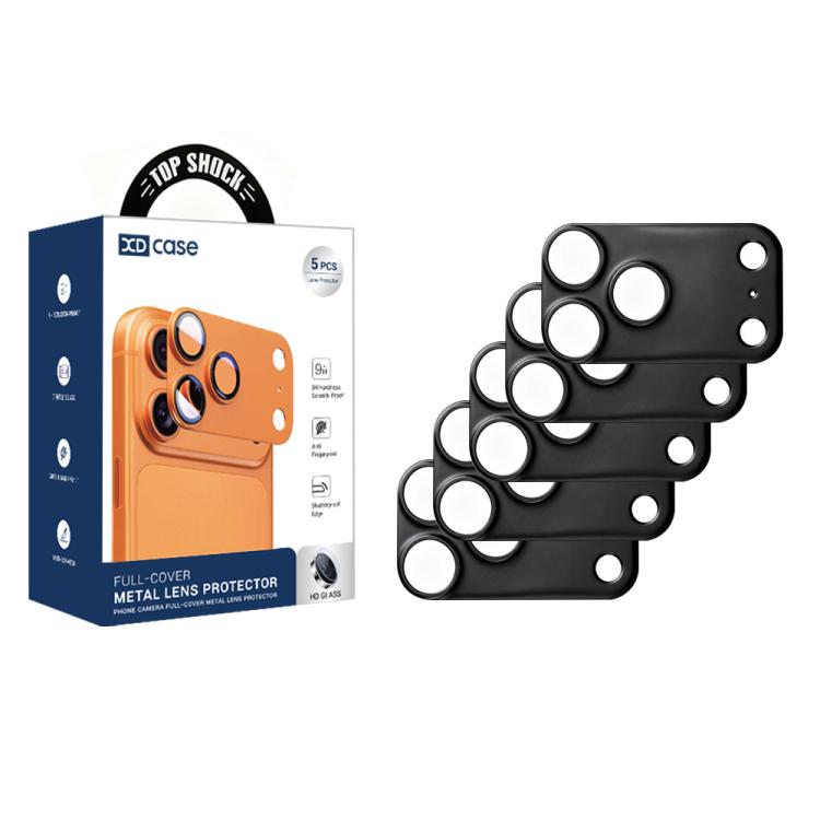 For iPhone 17 Pro Max XDcase 5pcs Titanium Alloy Hollow Camera Lens Protector(Black)