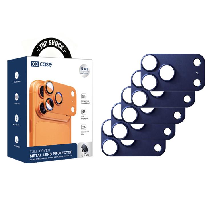 For iPhone 17 Pro Max XDcase 5pcs Titanium Alloy Hollow Camera Lens Protector(Dark Blue)