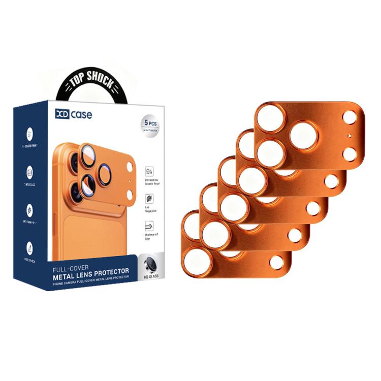 For iPhone 17 Pro Max XDcase 5pcs Titanium Alloy Hollow Camera Lens Protector(Orange)