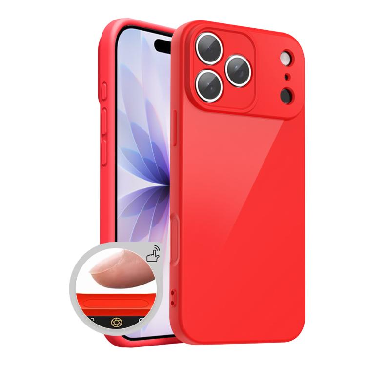 For iPhone 17 Pro Max XDcase AI Button Integrated Full Coverage Imitation Silicone Phone Case(Red)