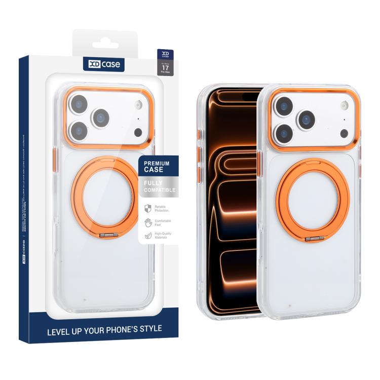 For iPhone 17 Pro Max XDcase YADUN Rotating Bracket Magnetic Phone Case(Orange White)