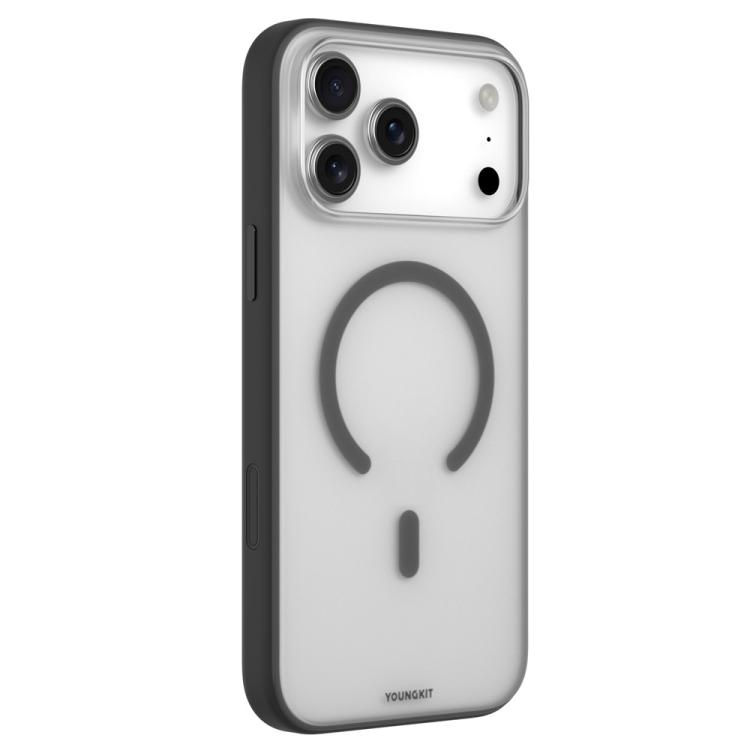 For iPhone 17 Pro Max YOUNGKIT Clear Series Magnetic TPU PC Hybrid Phone Case(QTCCX002 Black)