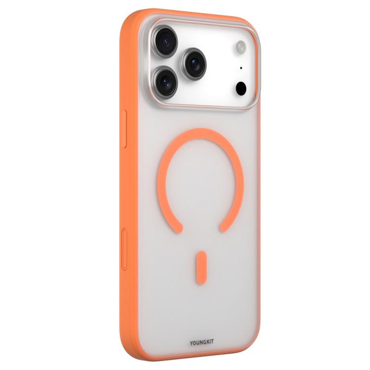 For iPhone 17 Pro Max YOUNGKIT Clear Series Magnetic TPU PC Hybrid Phone Case(QTCCX003 Orange)