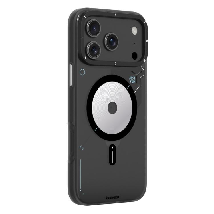 For iPhone 17 Pro Max YOUNGKIT Disc Design Series TPU PC Hybrid Magnetic Phone Case(DZCX001 Gray)