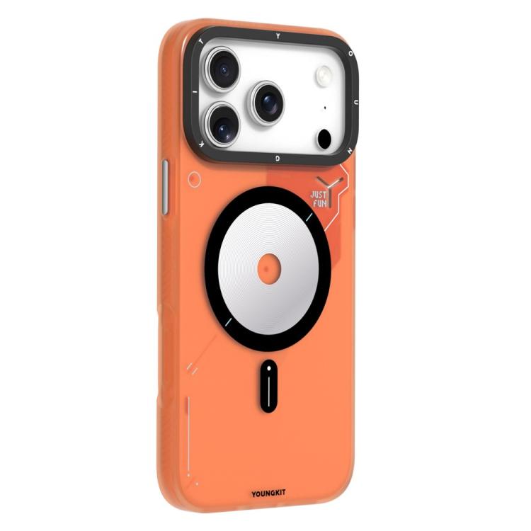 For iPhone 17 Pro Max YOUNGKIT Disc Design Series TPU PC Hybrid Magnetic Phone Case(DZCX003 Orange)