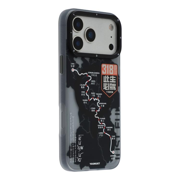 For iPhone 17 Pro Max YOUNGKIT Highway Trajectory Series Magnetic TPU PC Hybrid Phone Case(National Highway 318)