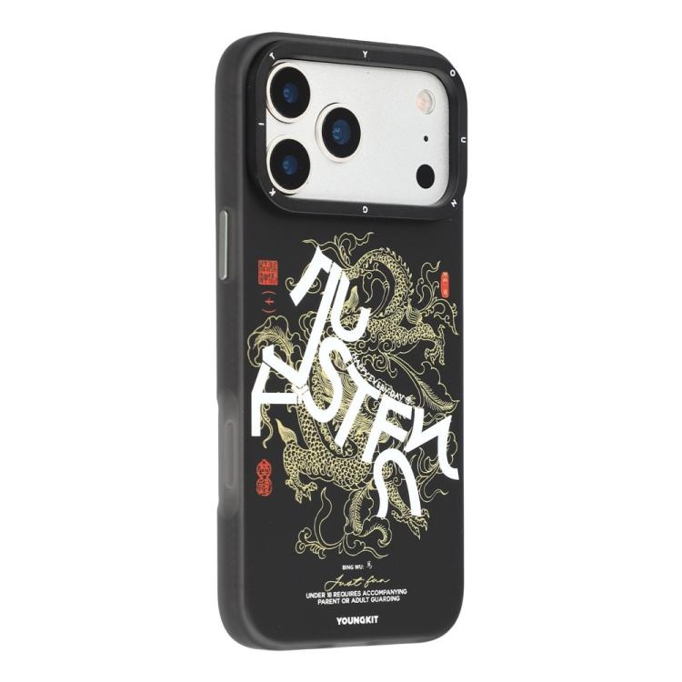 For iPhone 17 Pro Max YOUNGKIT Loong Horse Spirit Series Magnetic TPU PC Hybrid Phone Case(Black)