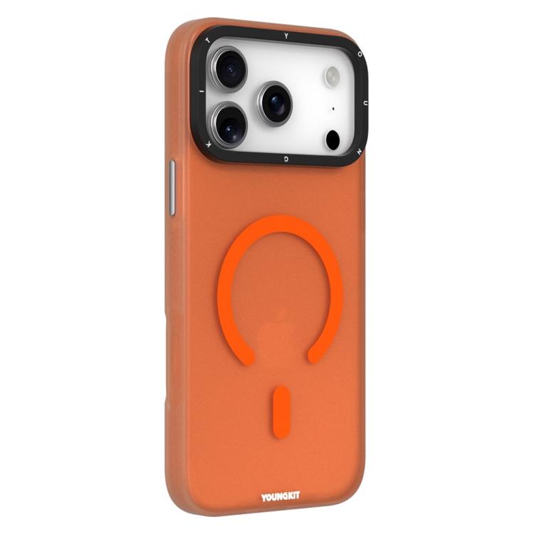 For iPhone 17 Pro Max YOUNGKIT Matte PET TPU Magnetic Phone Case(YSHcx012 Orange)