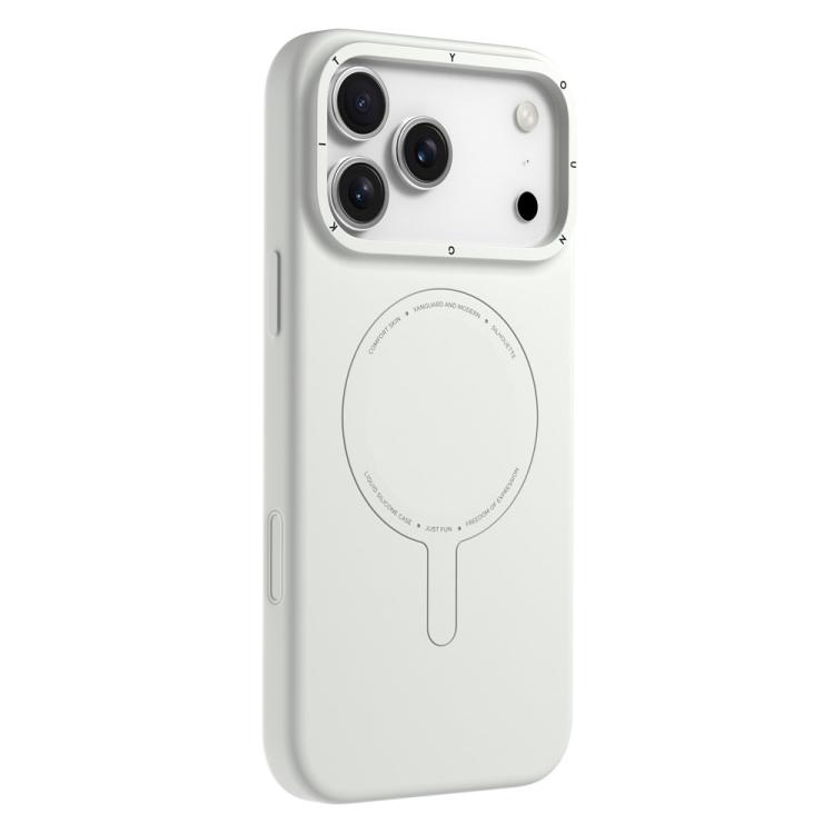 For iPhone 17 Pro Max YOUNGKIT Morandi Series Magnetic Liquid Silicone PC Phone Case(Gray)