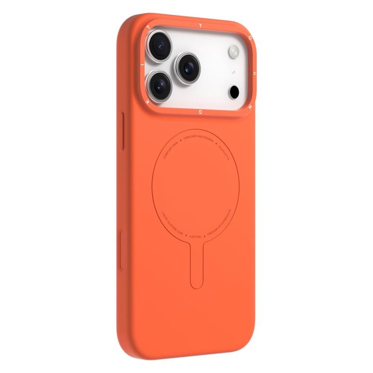 For iPhone 17 Pro Max YOUNGKIT Morandi Series Magnetic Liquid Silicone PC Phone Case(Orange)