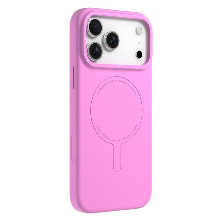 For iPhone 17 Pro Max YOUNGKIT Morandi Series Magnetic Liquid Silicone PC Phone Case(Rose Pink)