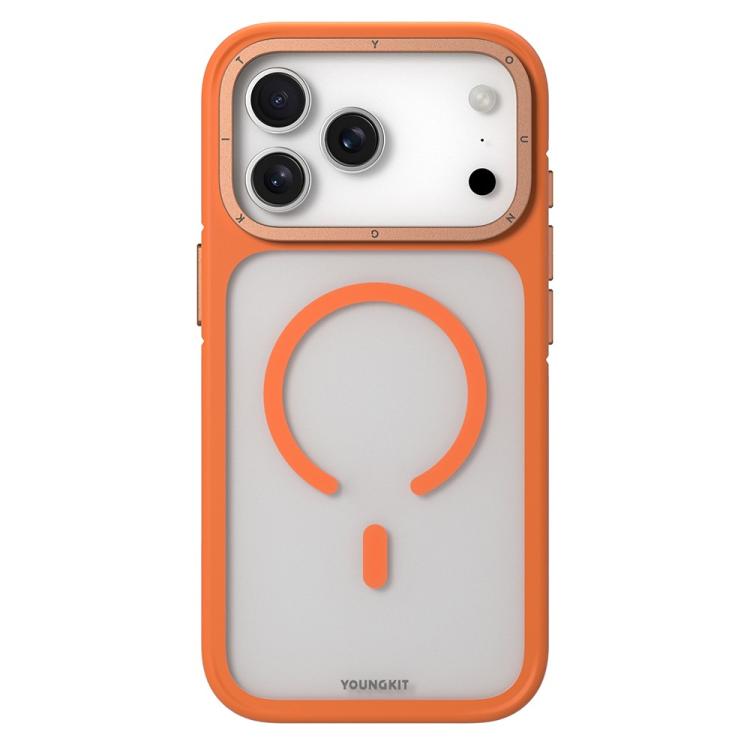 For iPhone 17 Pro Max YOUNGKIT Rocky Sand Skin-Touch Matte TPU PC Hybrid Magnetic Phone Case(YSCX009 Orange)