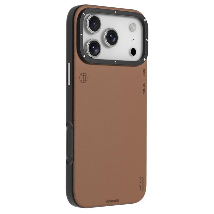 For iPhone 17 Pro Max YOUNGKIT Technology Fashion Series Magnetic Phone Case(KJFSCX003 Brown)