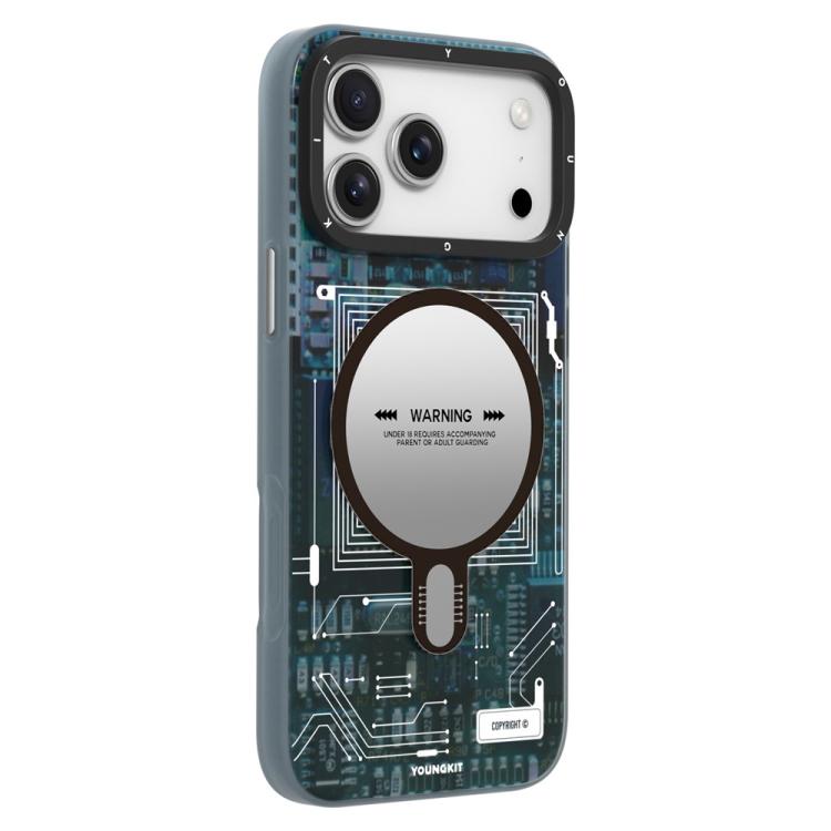 For iPhone 17 Pro Max YOUNGKIT Technology Series IMD Hard PC Magnetic Phone Case(CX018 Gray)