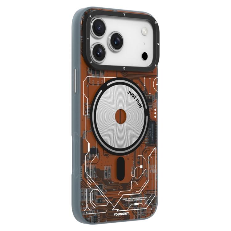 For iPhone 17 Pro Max YOUNGKIT Technology Series IMD Hard PC Magnetic Phone Case(CX025 Orange)