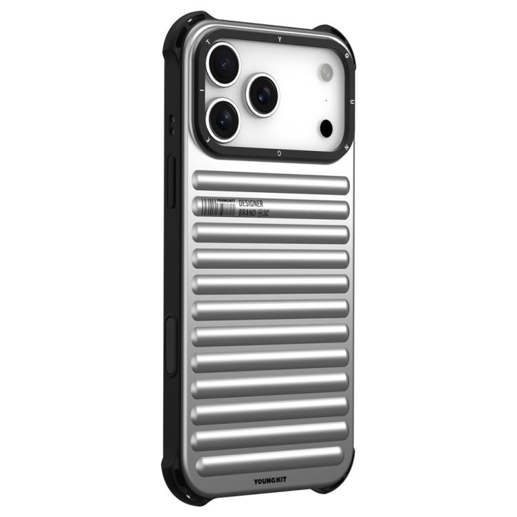 For iPhone 17 Pro Max YOUNGKIT True Color Suitcase Texture IMD TPU Magnetic Phone Case(BSCX004 Sliver)