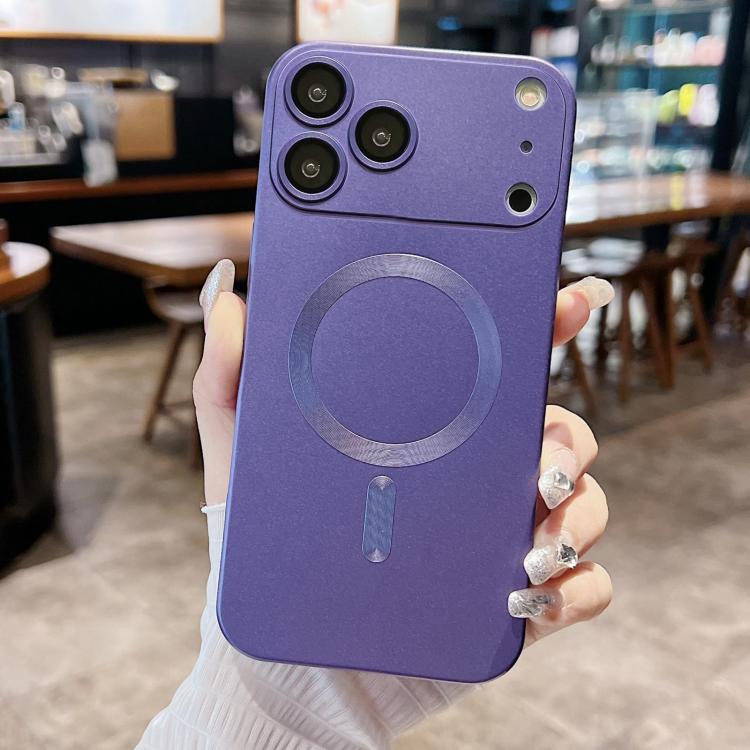 For iPhone 17 Pro Metallic Paint Magsafe Liquid TPU Phone Case(Purple)