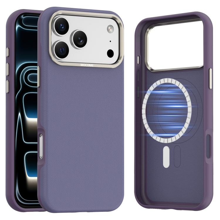 For iPhone 17 Pro Mocome Plain Magnetic Shockproof Phone Case(Purple)