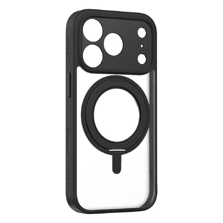 For iPhone 17 Pro MOMAX Magsafe Magnetic Metal Rotating Holder Phone Case(Black)