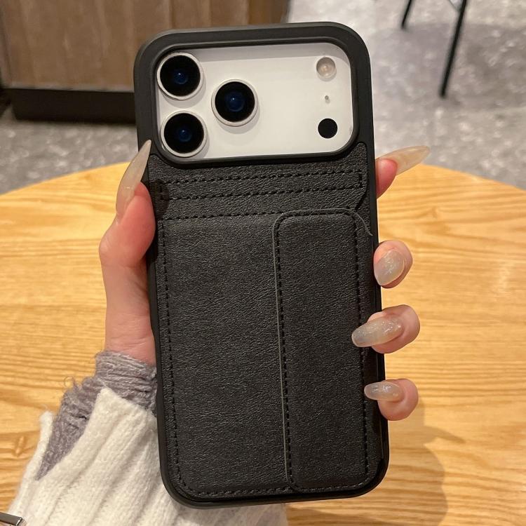 For iPhone 17 Pro Multifunctional Premium Card Bag Holder Phone Case(Black)
