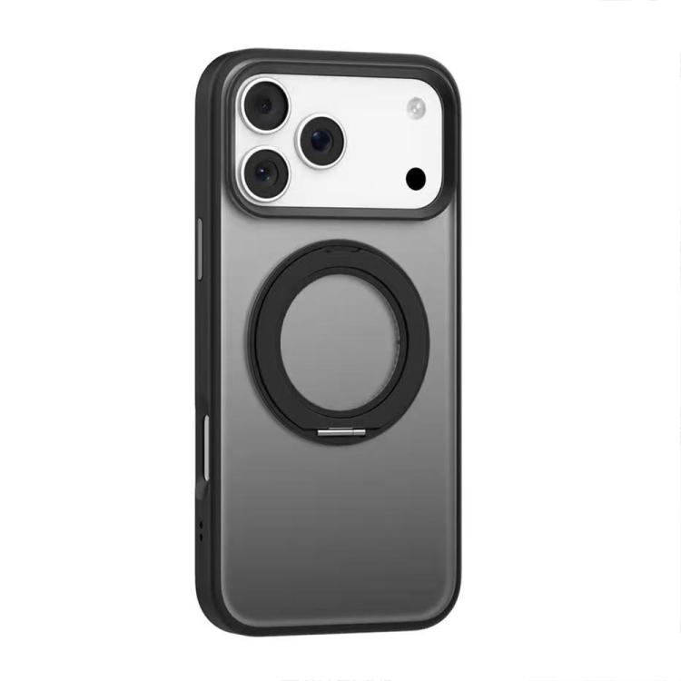 For iPhone 17 Pro Mutural Armor Series MagSafe Magnetic Holder Phone Case(Black)
