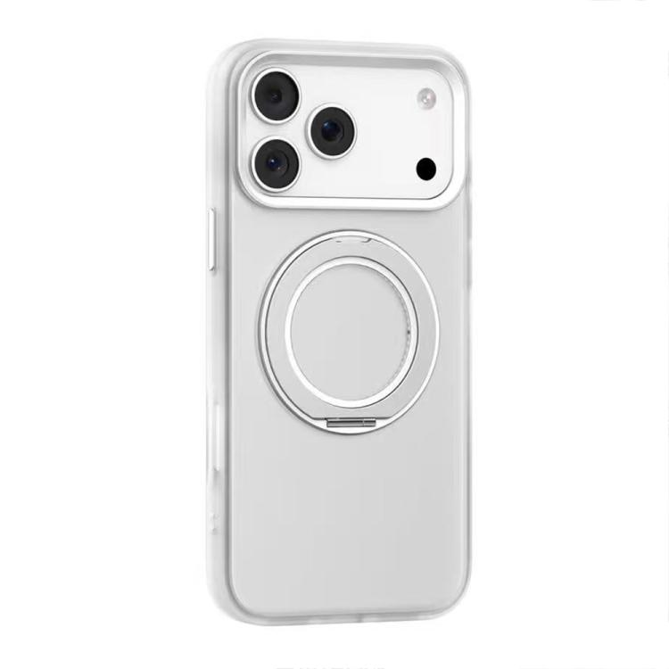 For iPhone 17 Pro Mutural Armor Series MagSafe Magnetic Holder Phone Case(Frosted White)