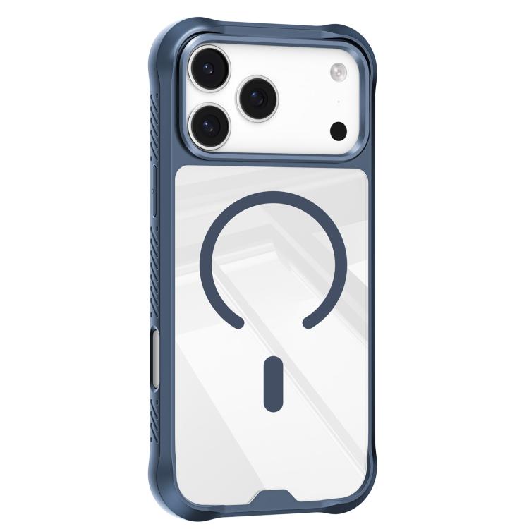 For iPhone 17 Pro Mutural Clear Armor Series MagSafe PC Hybrid TPU Phone Case(Blue)