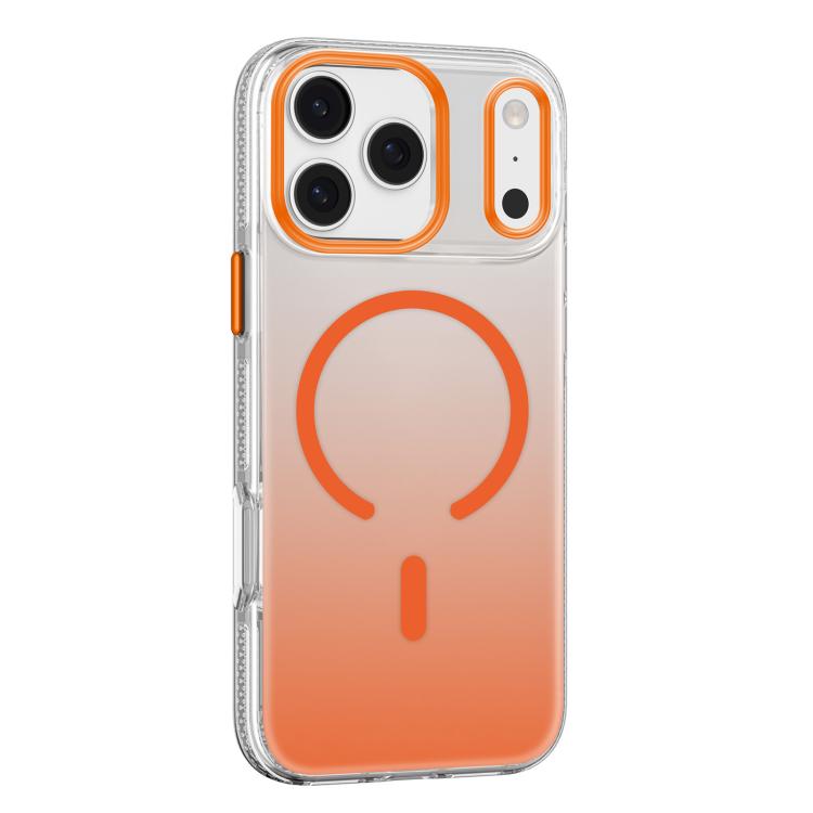 For iPhone 17 Pro Mutural Ice Series MagSafe Gradient Matte PC Hybrid TPU Phone Case(Orange)