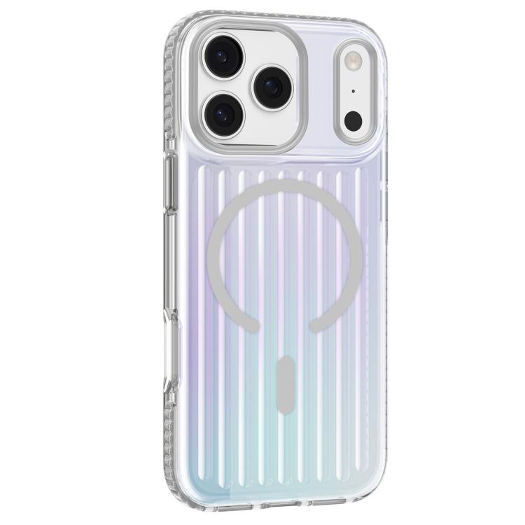 For iPhone 17 Pro Mutural Luggage Rainbow MagSafe Phone Case(Silver)