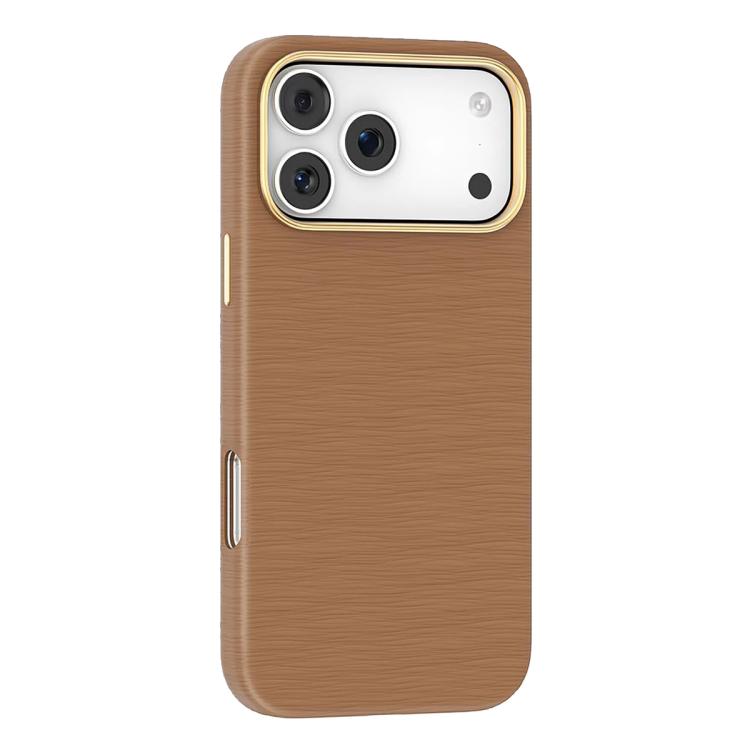 For iPhone 17 Pro Mutural Rhyme Series Satin Texture Leather MagSafe Phone Case(Brown)