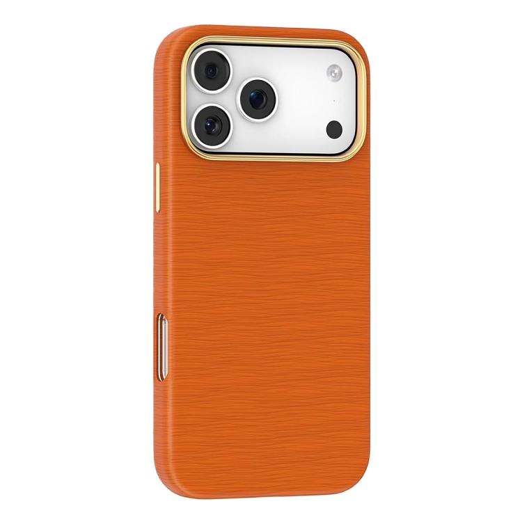 For iPhone 17 Pro Mutural Rhyme Series Satin Texture Leather MagSafe Phone Case(Orange)