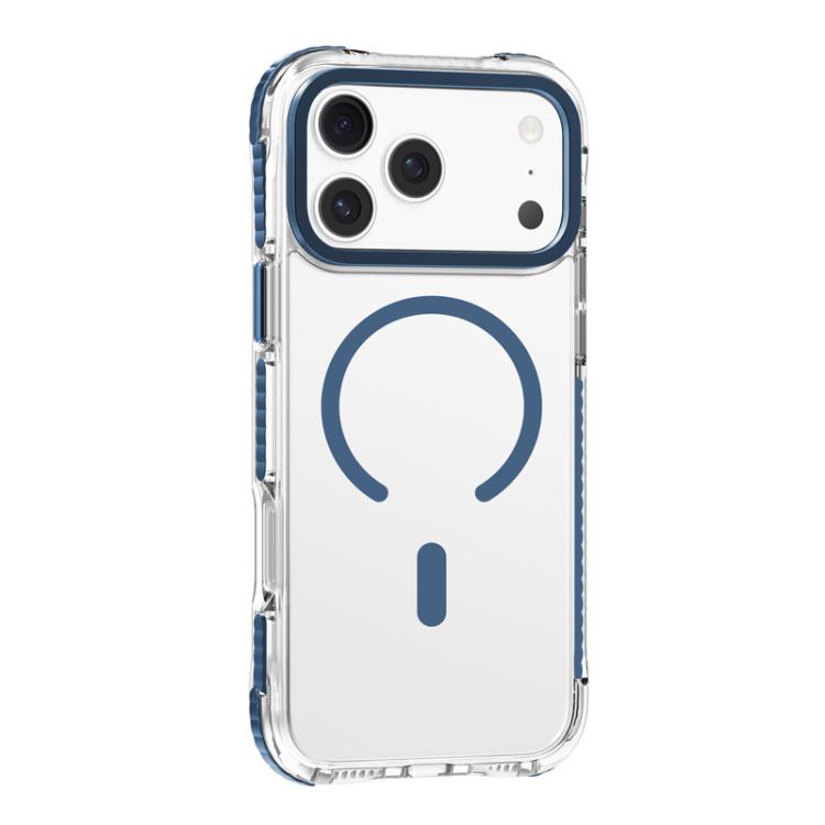 For iPhone 17 Pro Mutural Transparent Color Series PC+TPU Magnetic MagSafe Phone Case(Dark Blue)